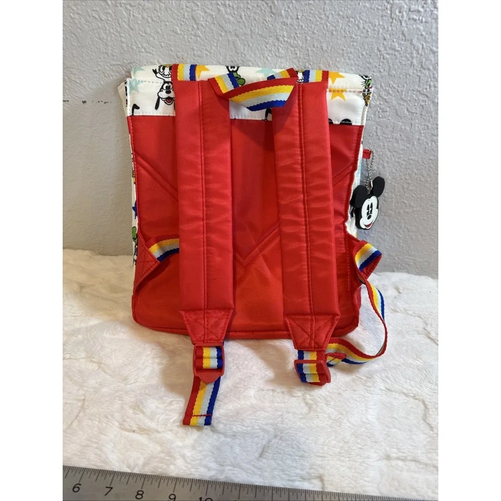 Disney Mickey Mouse Friends Kids Backpack White Red Stars Rainbow Straps Bag